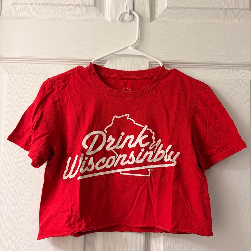 Red Graphic Crop Top